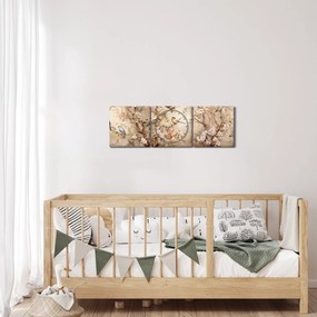Kép - Vintage madár festmény II. (órával) (90x30 cm)