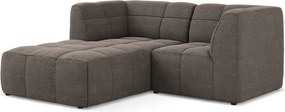 Barna buklé sarokkanapé (bal oldali-heverő résszel) Aloha – Makamii