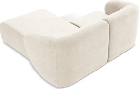 Bézs zsenília sarokkanapé (jobb oldali-heverő résszel) Lani – Makamii