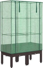 vidaXL rattan megjelenésű magaságyás melegháztakaróval 80x40x140 cm