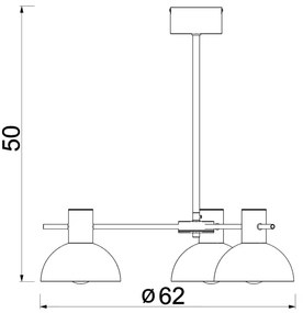 Csillár rúdon  ESTATE MINI 3xE27/15W/230V kék