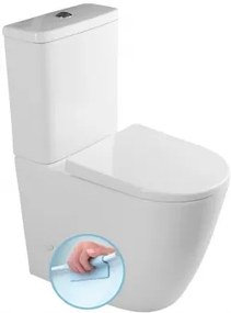 TURKU RIMLESS monoblokkos WC, alsó/hátsó kifolyású, ülőke nélkül, 38x64cm, duálgombos öblítőmechanikával (PC104WR)
