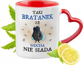 Árvácska Bögre Piros Szív Alakú Füllel Ajándék