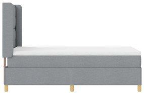 Boxspring Ágy Matracokkal &amp; LED Fény Szürke 90x190 cm Szövet