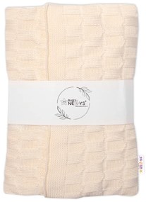 Baby Nellys Luxus pamut kötött takaró, takaró CUBE, 80 x 100 cm - ekrü