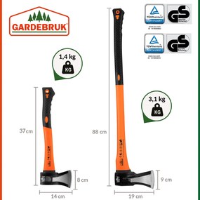 TOMS fejsze és hasító készlet, 2 db, fekete/narancs Gardebruk