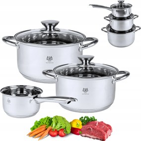 Nagy Edénykészlet Gross Indukciós Gáz 6 részes Rozsdamentes Acél 18/0