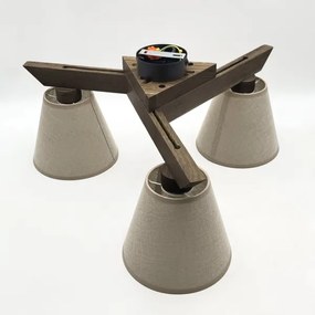 Brilagi - LED felületre szerelt csillár ANTHONY 3xE14/40W/230V tölgy/dió/bézs.