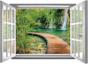 Flizelin fotótapéta Vízesés pihenés az erdőben természet 201x145 +ragasztó