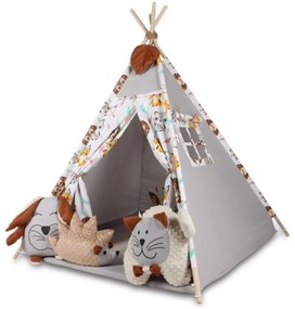 Baby Nellys A gyerekek sátor a felszerelt val vel nagy felszerelés, Mesebeli állatok - szürke