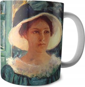 Bögre Fiatal nő a kertben Mary Cassatt