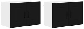 Fali konyhaszekrény 2 pcs Fekete 60 x 31 x 40 cm Faanyag