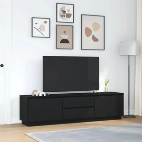 fekete tölgy TV-szekrény LED-világítással 193,5x41x50 cm
