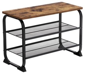 Cipőtároló DAVOR barna/fekete