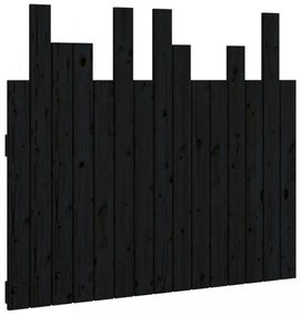 fekete tömör fenyőfa fali fejtámla 95,5 x 3 x 80 cm