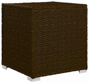 3 részes barna polyrattan kerti napozóágy szett asztallal