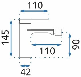 Rea Storm, bidé csaptelep h-145, grafit, REA-B4583