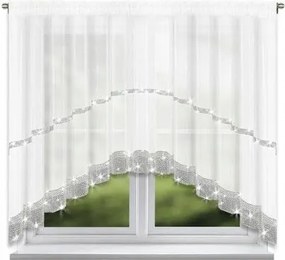 Függöny Fehér Fátyol íves Strasszok szalagon 500x150cm Glamour L236