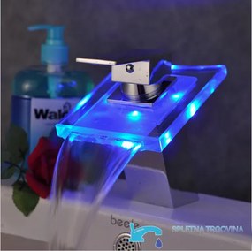 Álló mosdócsaptelep EYN cq0812 LED-világítással, vízeséses kifolyóval, több színváltozatban