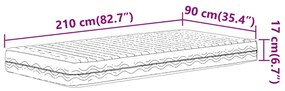 fehér H2/H3 keménységű habmatrac 90 x 210 cm