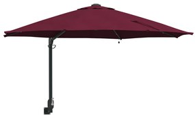 Falra Szerelhető Kerti Napernyő LED-del Burgundi Vörös 248 cm