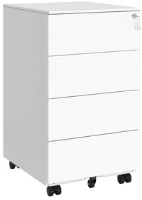 Gurulós irattartó szekrény 39×45×69,3 cm, zárható, felhőfehér színben