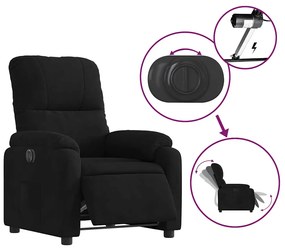 fekete mikroszálas szövet elektromos dönthető fotel