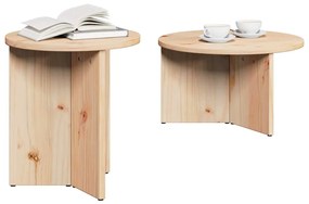 Dohányzóasztal 2 pcs Természetes 49 x 49 x 28 cm Tömör fenyőfa