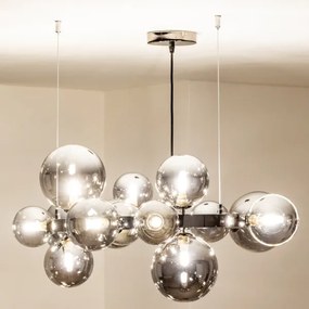 Brilagi - LED Csillár zsinóron MILLA 15xG9/3W/230V fényezett króm/füstös