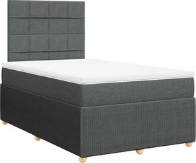 vidaXL sötétszürke szövet rugós ágy matraccal 120 x 190 cm