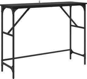 vidaXL Konzolasztal Fekete tölgy 100 x 32 x 75 cm Faanyag