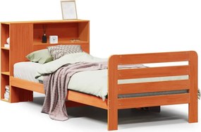 vidaXL viaszbarna tömör fenyőfa ágy matrac nélkül 75 x 190 cm