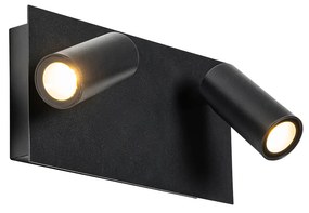 Modern kültéri fali lámpa fekete, beépített LED-del, 2 lámpás, IP54 - Simon