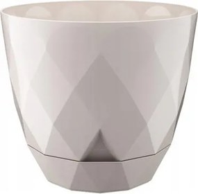 Fedő bézs műanyag 19,5x22cm virágcserép alátéttel univerzális