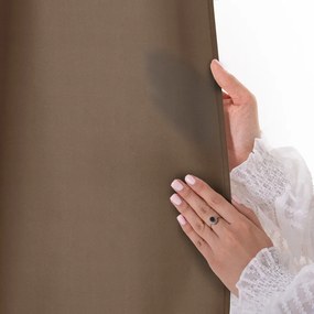 Barna dimout (részleges sötétítő) függöny 140x250 cm Carli Tie – Restilo