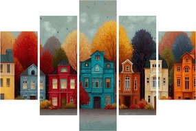 Kép - Festett őszi város (150x105 cm)
