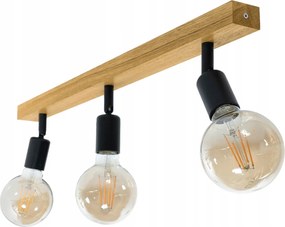 Fali lámpa Mennyezeti 60 cm 3 x E27 Tölgy Retro Mozgatható Falra szerelhető