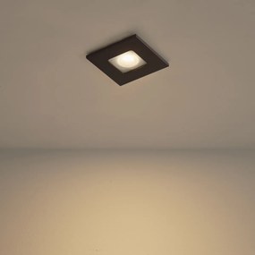 Modern süllyesztett spotlámpa sötét bronz négyzet IP44 - Qure