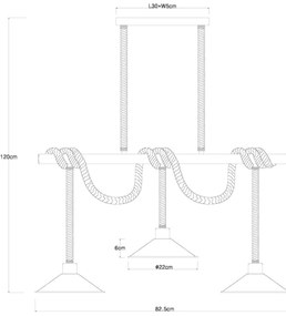 Globo 15690-3H - DIANA függőlámpa kábellel, 3xE27/60W/230V, fekete