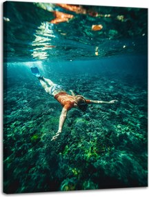 Vászonkép Emberek Búvár az óceánban 30x40 cm