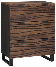 Oldalszekrény - 60x33.5x75 cm, tömör mangófából