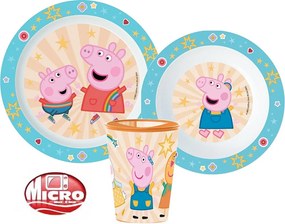 Peppa malac Kindness étkészlet, micro műanyag szett, pohárral 260 ml