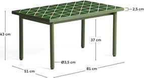 Kerti kisasztal kerámia asztallappal 51x81 cm Maurina – Kave Home