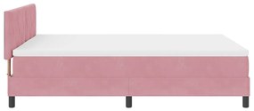 Boxspring Ágy Mattal &amp; LED Rózsaszín 160x200 cm Bársony