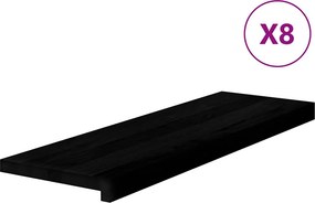 vidaXL lépcsőfokok 8 db Sötétbarna 80x25x2 cm tömör fa tölgyfa
