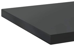2 db fekete rozsdamentes acél fali polc 100 x 40 x 3 cm