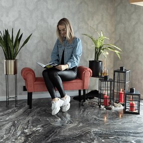 Virágtartó, fekete/arany, JUDE TYP 2