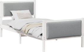 vidaXL Ágykeret fejtámlával Világosszürke 90 x 200 cm szövet