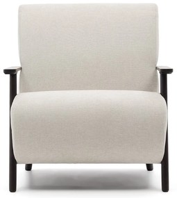 Bézs-krémszínű zsenília fotel Meghan – Kave Home