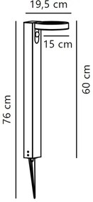 Nordlux - RICA LED 5W 3,7V IP44 napelemes lámpa érzékelővel